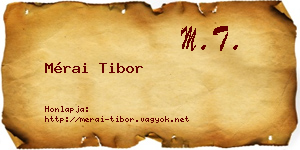Mérai Tibor névjegykártya
